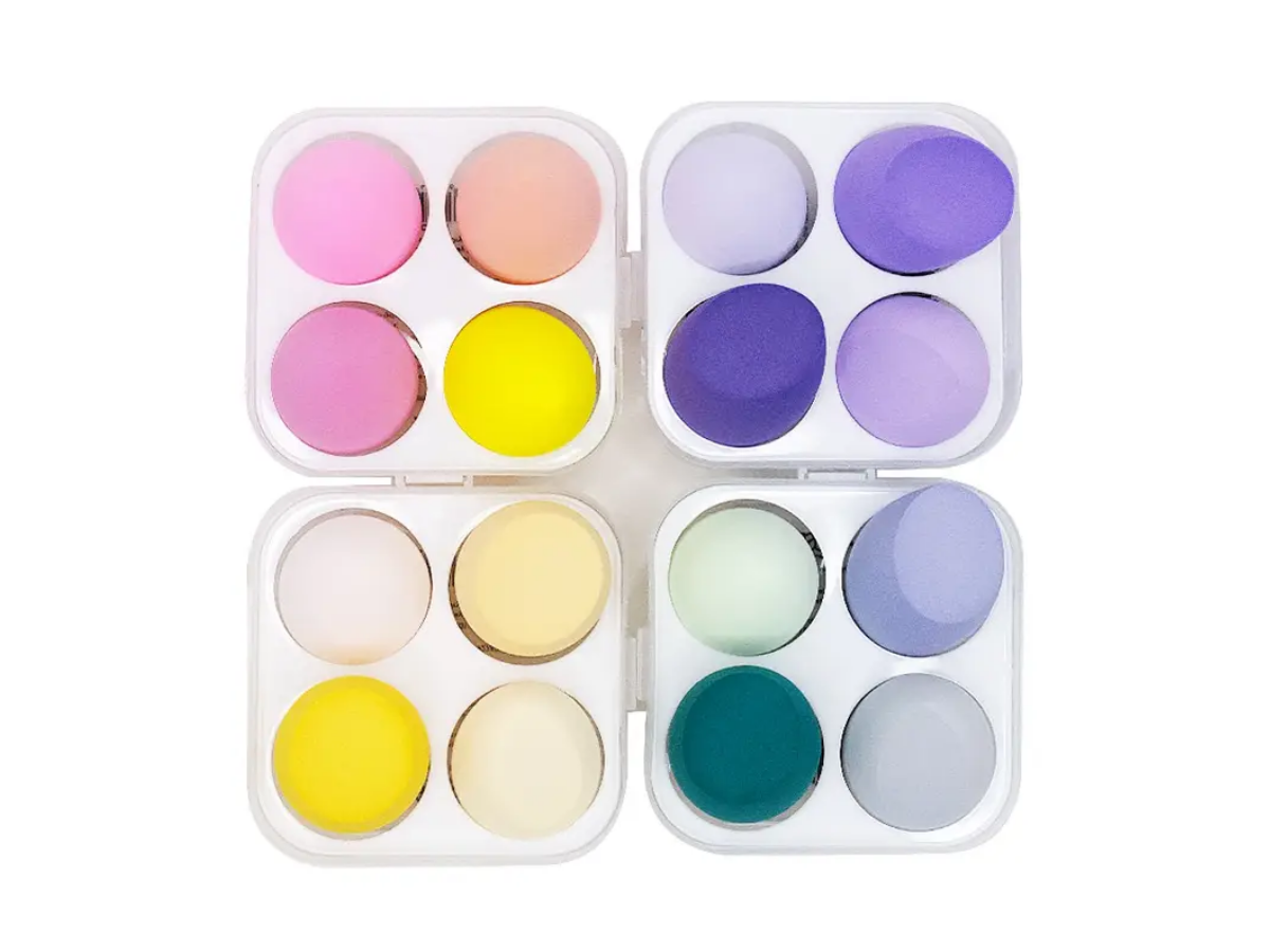 Amuse Blending Makeup Sponge - Set de 4 Beauty Blender con estuche