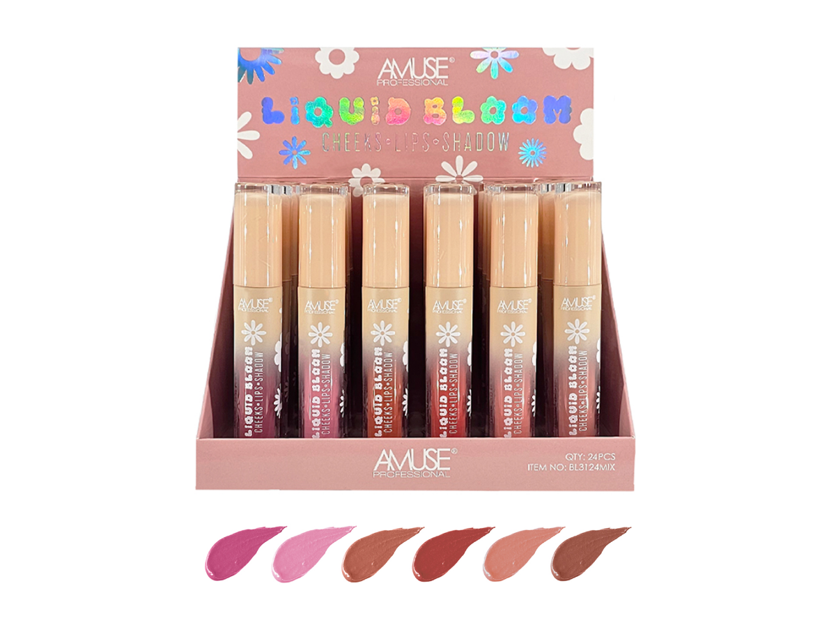Amuse Professional Liquid Bloom Lip Cheek & Shadow - Multifuncional: Labial, rubor y sombra de ojos