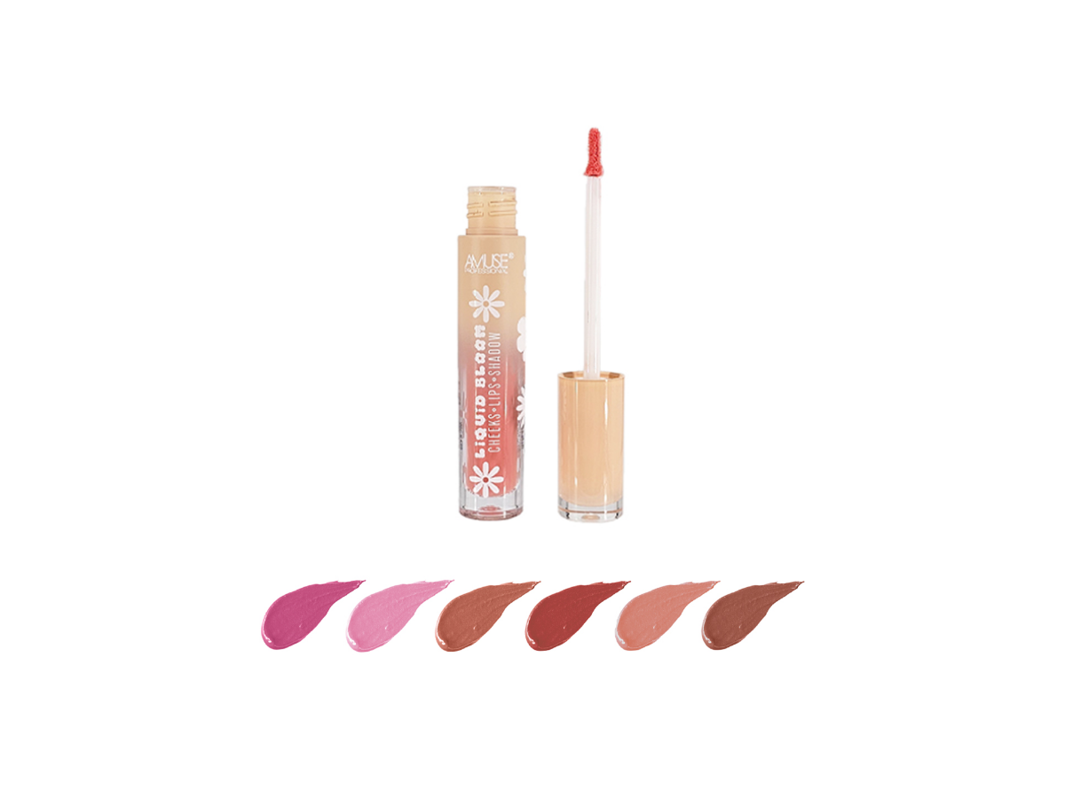 Amuse Professional Liquid Bloom Lip Cheek & Shadow - Multifuncional: Labial, rubor y sombra de ojos