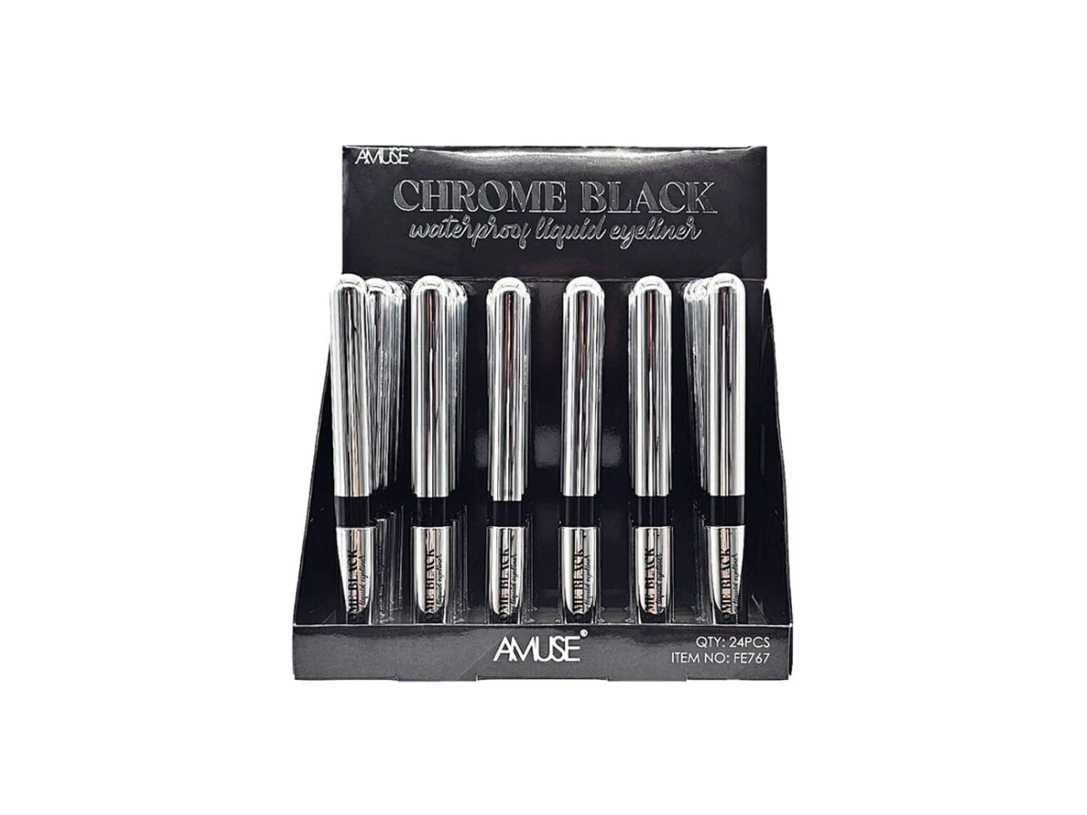 Amuse Chrome Black Waterproof Liquid Eyeliner - Delineador de ojos líquido