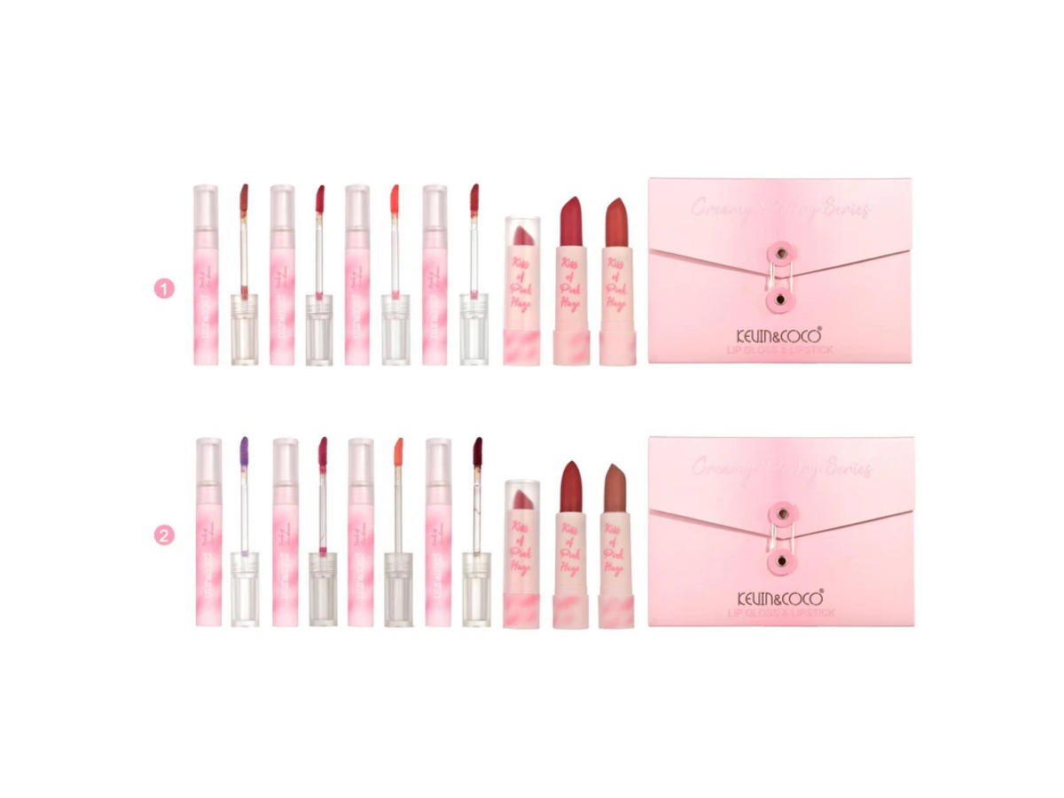 Kevin & Coco - Cherry Lip Gloss / LipStick Set - Set de labiales y brillos labiales