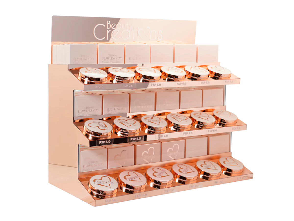 Polvo Compacto - Beauty Creations Flawless Face Powder - Venta al Mayor Display 108 und + 18 Free Tester (8.94$/Unidad)