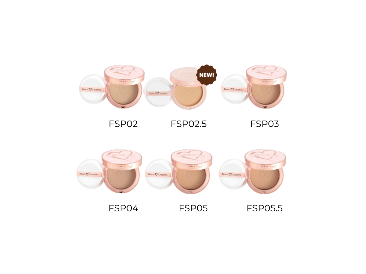 Polvo Compacto - Beauty Creations Flawless Face Powder - Venta al Mayor Display 6 und (Tonos del 2 al 5.5) (8.98$/Unidad)