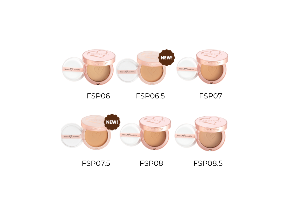Polvo Compacto - Beauty Creations Flawless Face Powder - Venta al Mayor Display 6 und (Tonos del 6 al 8.5) (8.98$/Unidad)