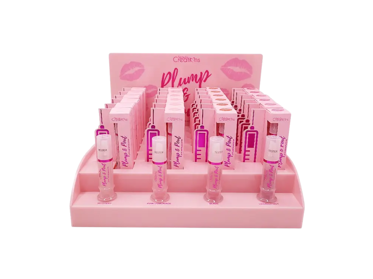 Labial - Beauty Creations Plump & Pout - Venta al Mayor Display 48 + 4 Free Tester (5.81$/Unidad)