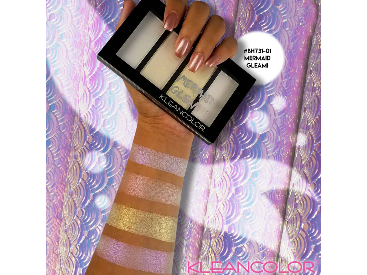 Paleta de Iluminadores - Kleancolor Mermaid Gleam BH731 - Venta al Mayor 4 und (4.36$/Unidad)
