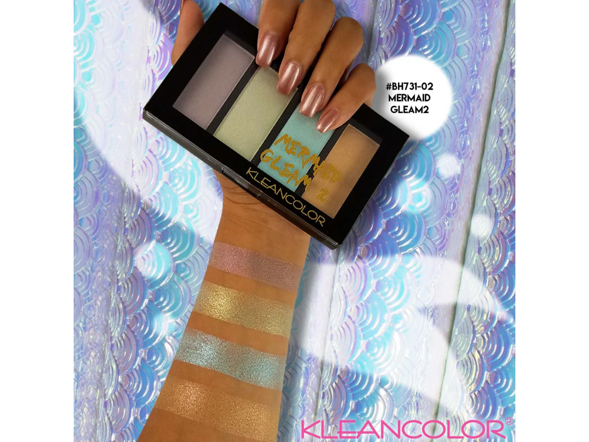 Paleta de Iluminadores - Kleancolor Mermaid Gleam BH731 - Venta al Mayor 4 und (4.36$/Unidad)