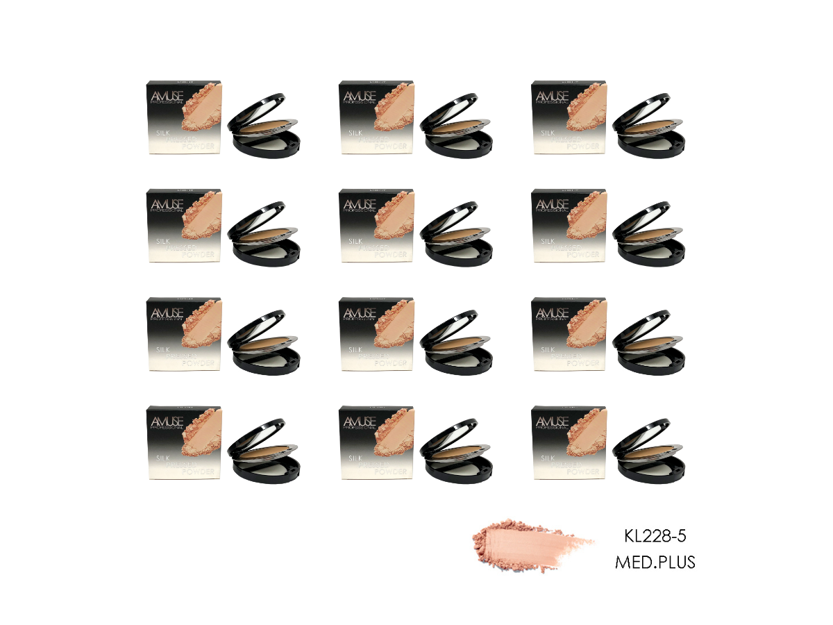 Polvo Compacto - Amuse Silk Press (Tono Medium Plus) - Venta al Mayor Display 12 und (2.54$/Unidad)